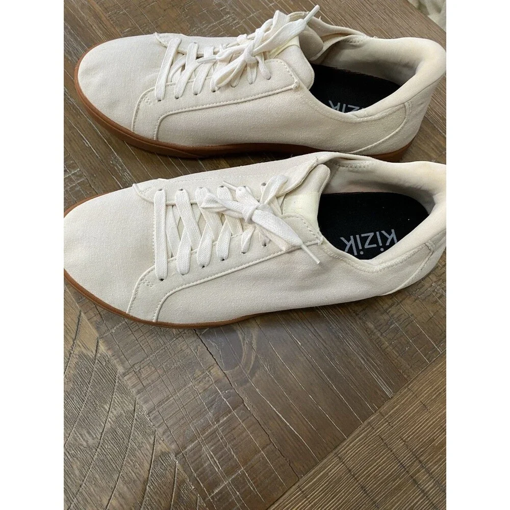 Kizik Irvine Canvas Hands-Free Sneakers – Cream/Gum – Men’s 10 / Women’s 11.5